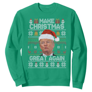 Funny Christmas Trump Sweatshirt Make Xmas Great Again Donald Kiss Pajamas TS02 Irish Green Print Your Wear