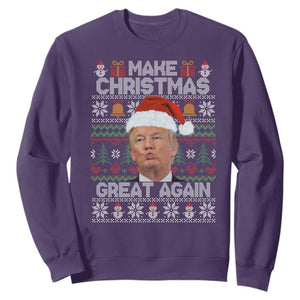 Funny Christmas Trump Sweatshirt Make Xmas Great Again Donald Kiss Pajamas TS02 Purple Print Your Wear