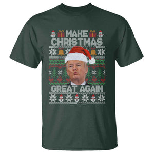 Funny Christmas Trump T Shirt Make Xmas Great Again Donald Kiss Pajamas TS02 Dark Forest Green Print Your Wear