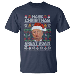 Funny Christmas Trump T Shirt Make Xmas Great Again Donald Kiss Pajamas TS02 Navy Print Your Wear