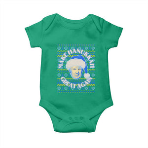 Funny Hanukkah Trump Baby Onesie Make Hanukkah Great Again Retro Vintage Santa Donald TS02 Irish Green Print Your Wear