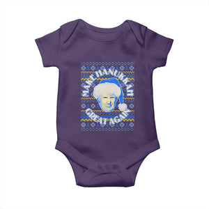 Funny Hanukkah Trump Baby Onesie Make Hanukkah Great Again Retro Vintage Santa Donald TS02 Purple Print Your Wear