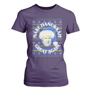 Funny Hanukkah Trump T Shirt For Women Make Hanukkah Great Again Retro Vintage Santa Donald TS02 Purple Print Your Wear