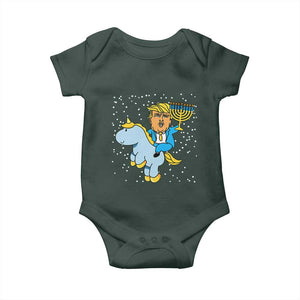 Funny Hanukkah Trump Baby Onesie Riding Unicorn Menorah Jewish Chanukah Gift TS02 Print Your Wear