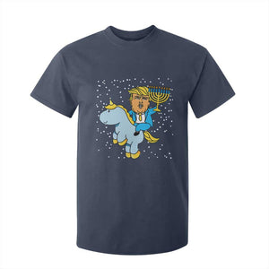 Funny Hanukkah Trump T Shirt For Kid Riding Unicorn Menorah Jewish Chanukah Gift TS02 Navy Print Your Wear