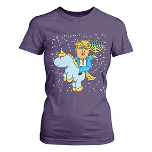 Funny Hanukkah Trump T Shirt For Women Riding Unicorn Menorah Jewish Chanukah Gift TS02 Purple Print Your Wear