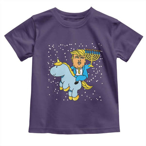 Funny Hanukkah Trump Toddler T Shirt Riding Unicorn Menorah Jewish Chanukah Gift TS02 Purple Print Your Wear