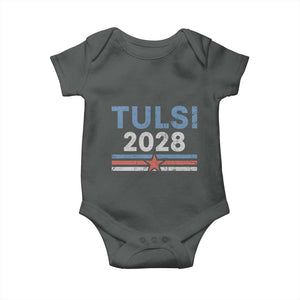 Tulsi Gabbard 2028 Baby Onesie Support Mrs. President Vintage Retro Grunge TS02 Dark Heather Print Your Wear