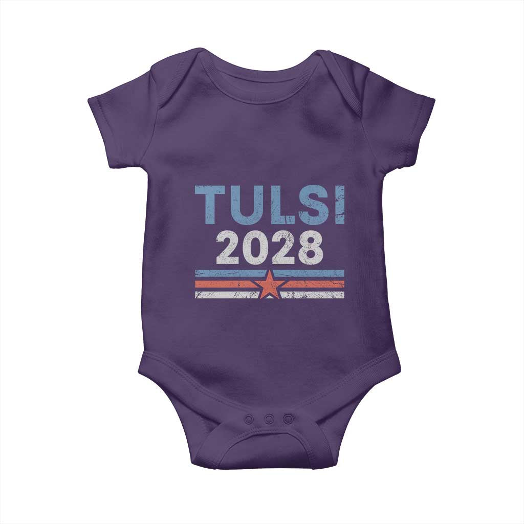 Tulsi Gabbard 2028 Baby Onesie Support Mrs. President Vintage Retro Grunge TS02 Purple Print Your Wear