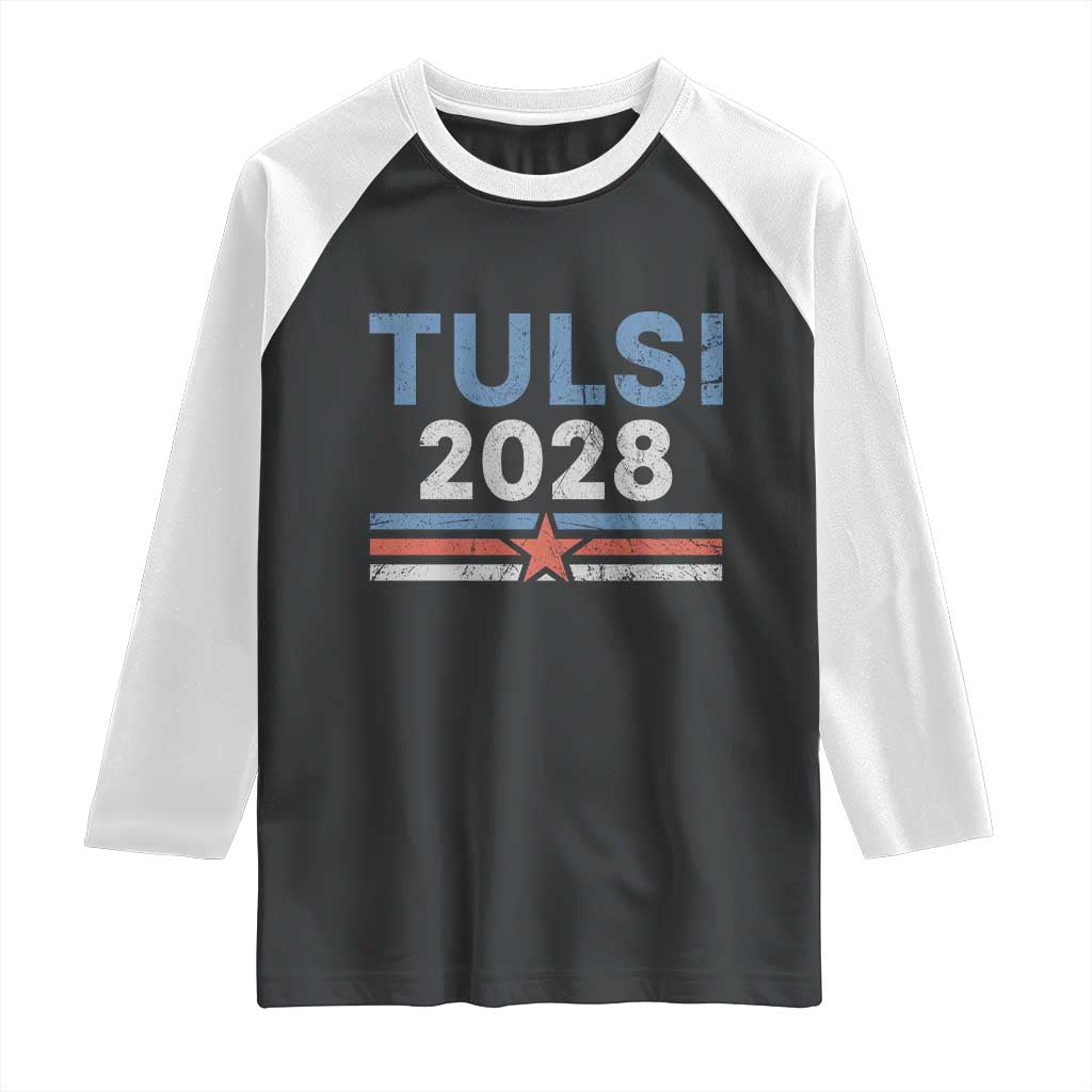 Tulsi Gabbard 2028 Raglan Shirt Support Mrs. President Vintage Retro Grunge TS02 Black White Print Your Wear