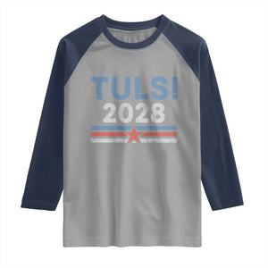 Tulsi Gabbard 2028 Raglan Shirt Support Mrs. President Vintage Retro Grunge TS02 Sport Gray Navy Print Your Wear