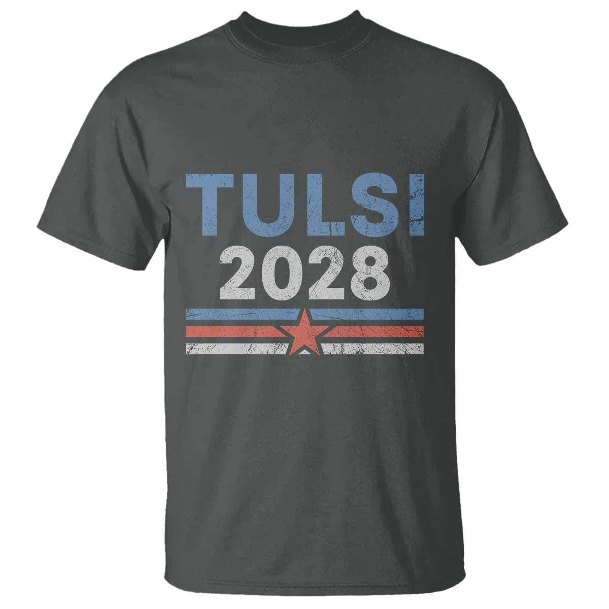 Tulsi Gabbard 2028 T Shirt Support Mrs. President Vintage Retro Grunge TS02 Dark Heather Print Your Wear