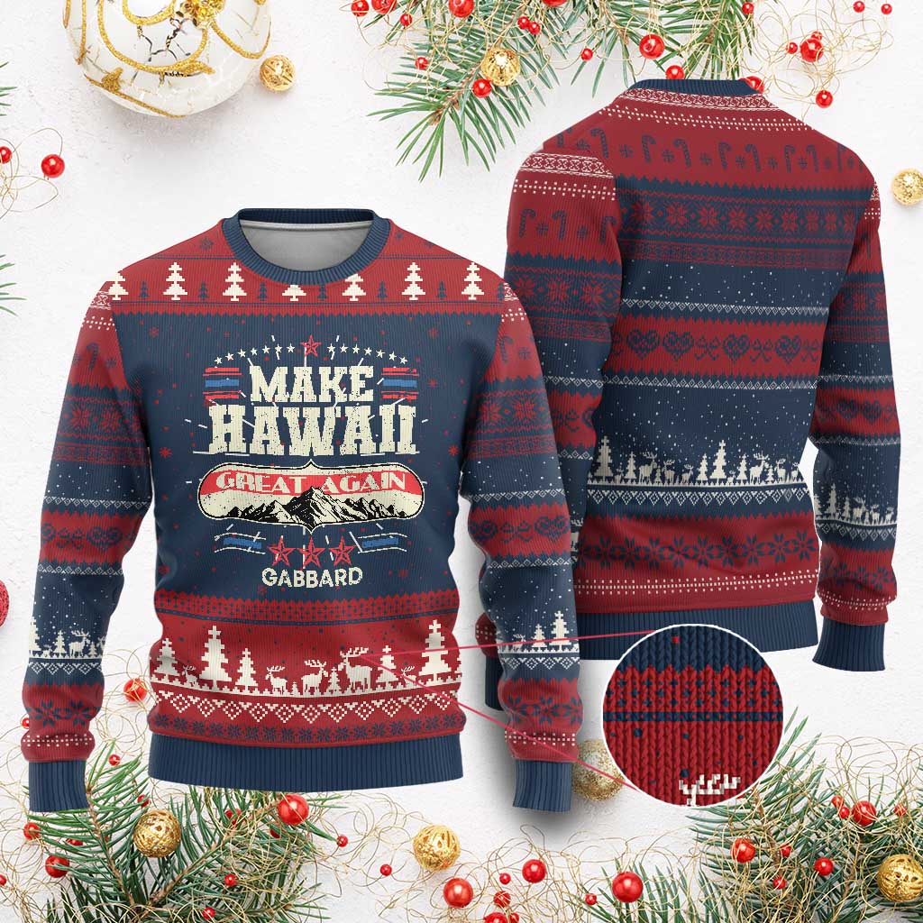 Tulsi Gabbard 2028 Ugly Christmas Sweater Make Hawaii Great Again TS02 Burgundy Print Your Wear