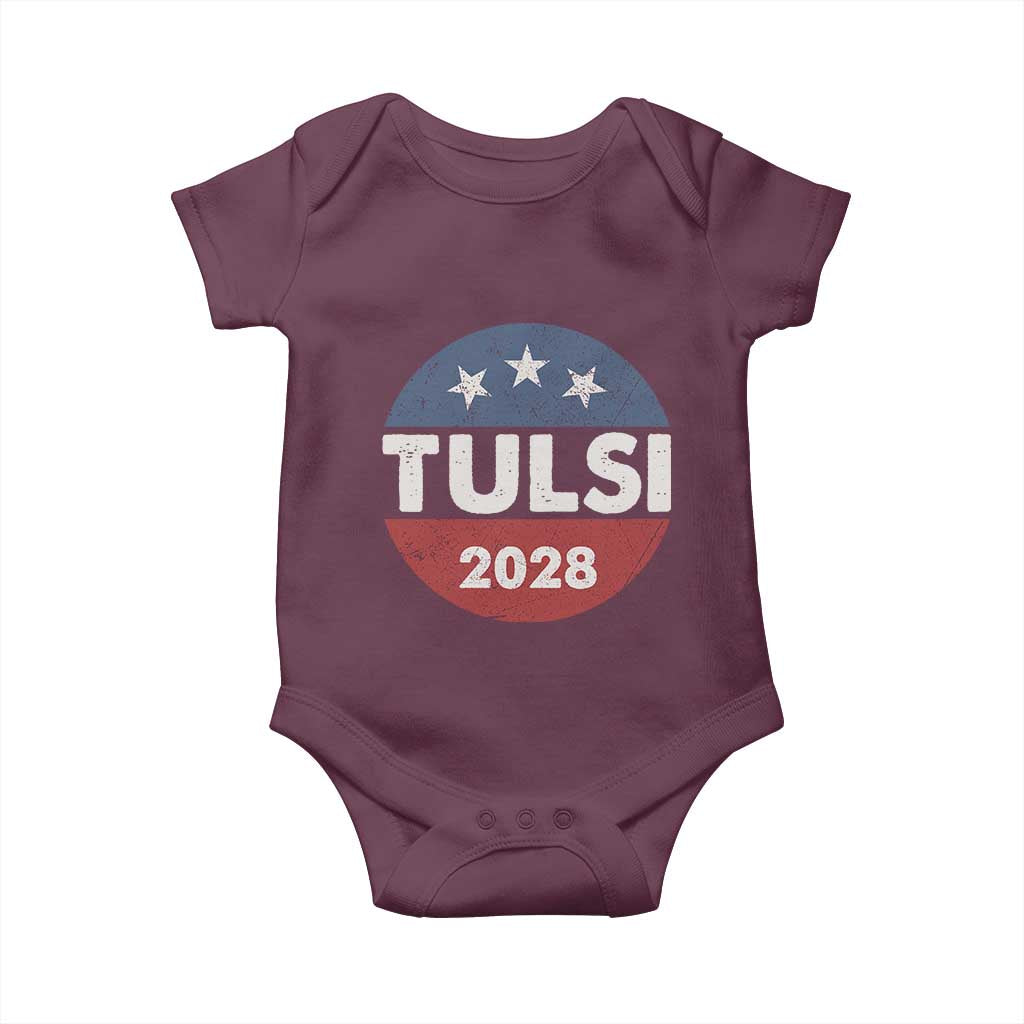 Tulsi Gabbard 2028 Baby Onesie For President TS02 Maroon Print Your Wear