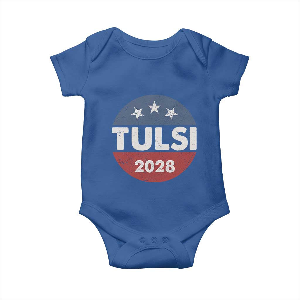 Tulsi Gabbard 2028 Baby Onesie For President TS02 Royal Blue Print Your Wear