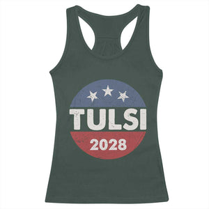 Tulsi Gabbard 2028 Racerback Tank Top For President TS02 Dark Forest Green Print Your Wear