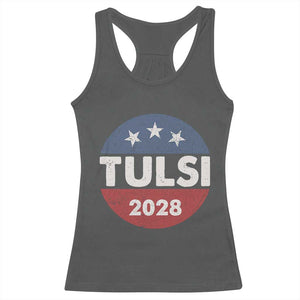 Tulsi Gabbard 2028 Racerback Tank Top For President TS02 Dark Heather Print Your Wear
