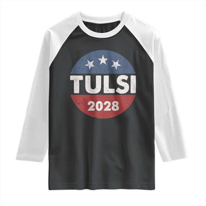 Tulsi Gabbard 2028 Raglan Shirt For President TS02 Black White Print Your Wear
