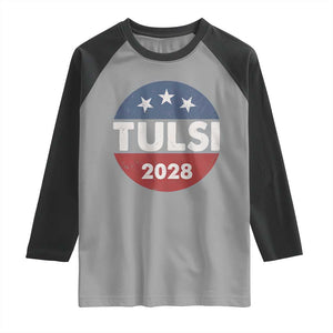 Tulsi Gabbard 2028 Raglan Shirt For President TS02 Sport Gray Black Print Your Wear