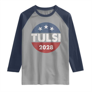 Tulsi Gabbard 2028 Raglan Shirt For President TS02 Sport Gray Navy Print Your Wear