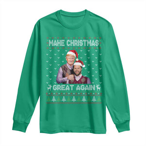Christmas Trump Vance Long Sleeve Shirt Make Xmas Great Again Funny Republicans Ugly Sweater TS02 Irish Green Print Your Wear