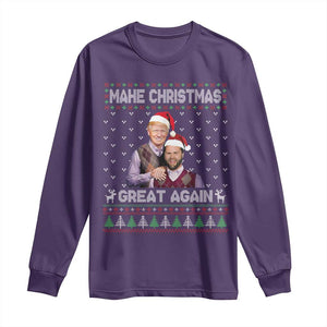 Christmas Trump Vance Long Sleeve Shirt Make Xmas Great Again Funny Republicans Ugly Sweater TS02 Purple Print Your Wear