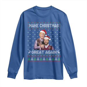 Christmas Trump Vance Long Sleeve Shirt Make Xmas Great Again Funny Republicans Ugly Sweater TS02 Royal Blue Print Your Wear