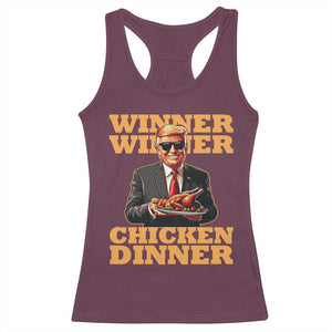 Trump Won 2024 Winner Racerback Tank Top Funny Winner Chicken Dinner TS02 Maroon Print Your Wear