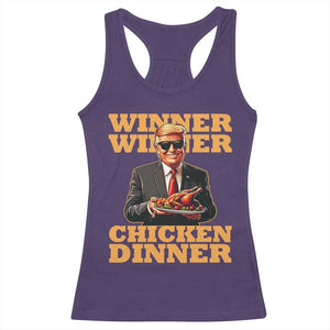 Trump Won 2024 Winner Racerback Tank Top Funny Winner Chicken Dinner TS02 Purple Print Your Wear