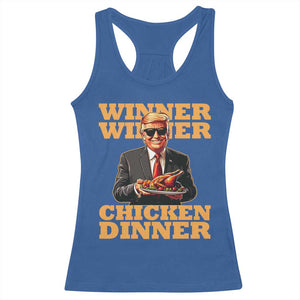 Trump Won 2024 Winner Racerback Tank Top Funny Winner Chicken Dinner TS02 Royal Blue Print Your Wear