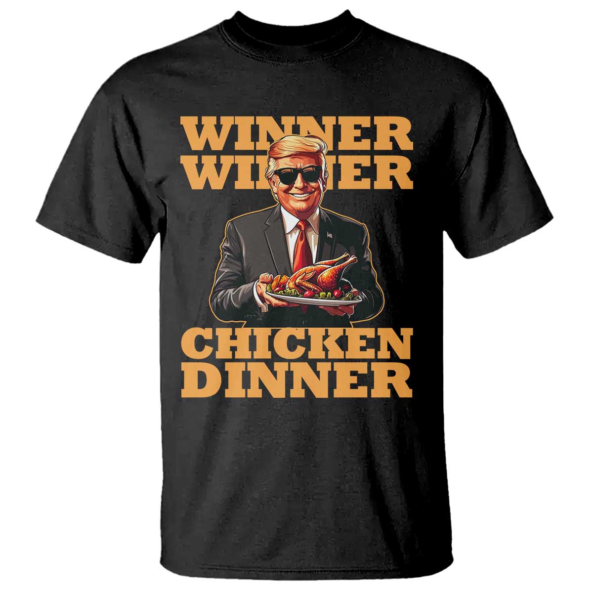 Trump Won 2024 Winner T Shirt Funny Winner Chicken Dinner TS02 Black Print Your Wear