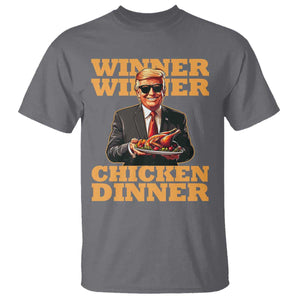 Trump Won 2024 Winner T Shirt Funny Winner Chicken Dinner TS02 Charcoal Print Your Wear