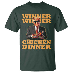 Trump Won 2024 Winner T Shirt Funny Winner Chicken Dinner TS02 Dark Forest Green Print Your Wear