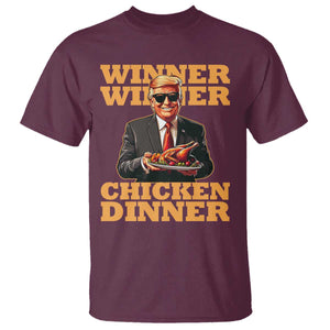 Trump Won 2024 Winner T Shirt Funny Winner Chicken Dinner TS02 Maroon Print Your Wear