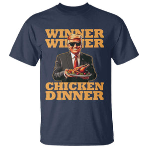 Trump Won 2024 Winner T Shirt Funny Winner Chicken Dinner TS02 Navy Print Your Wear