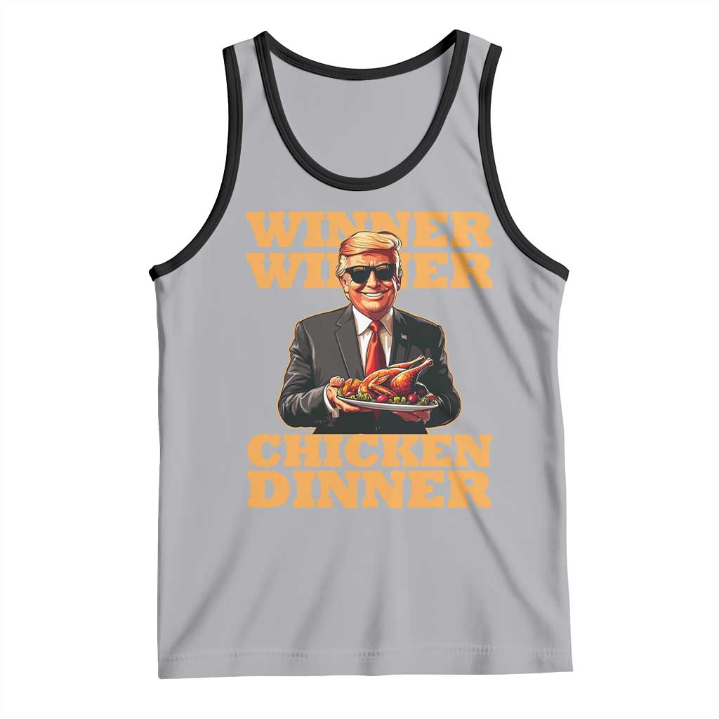 Trump Won 2024 Winner Tank Top Funny Winner Chicken Dinner TS02 Athletic Heather Black Print Your Wear