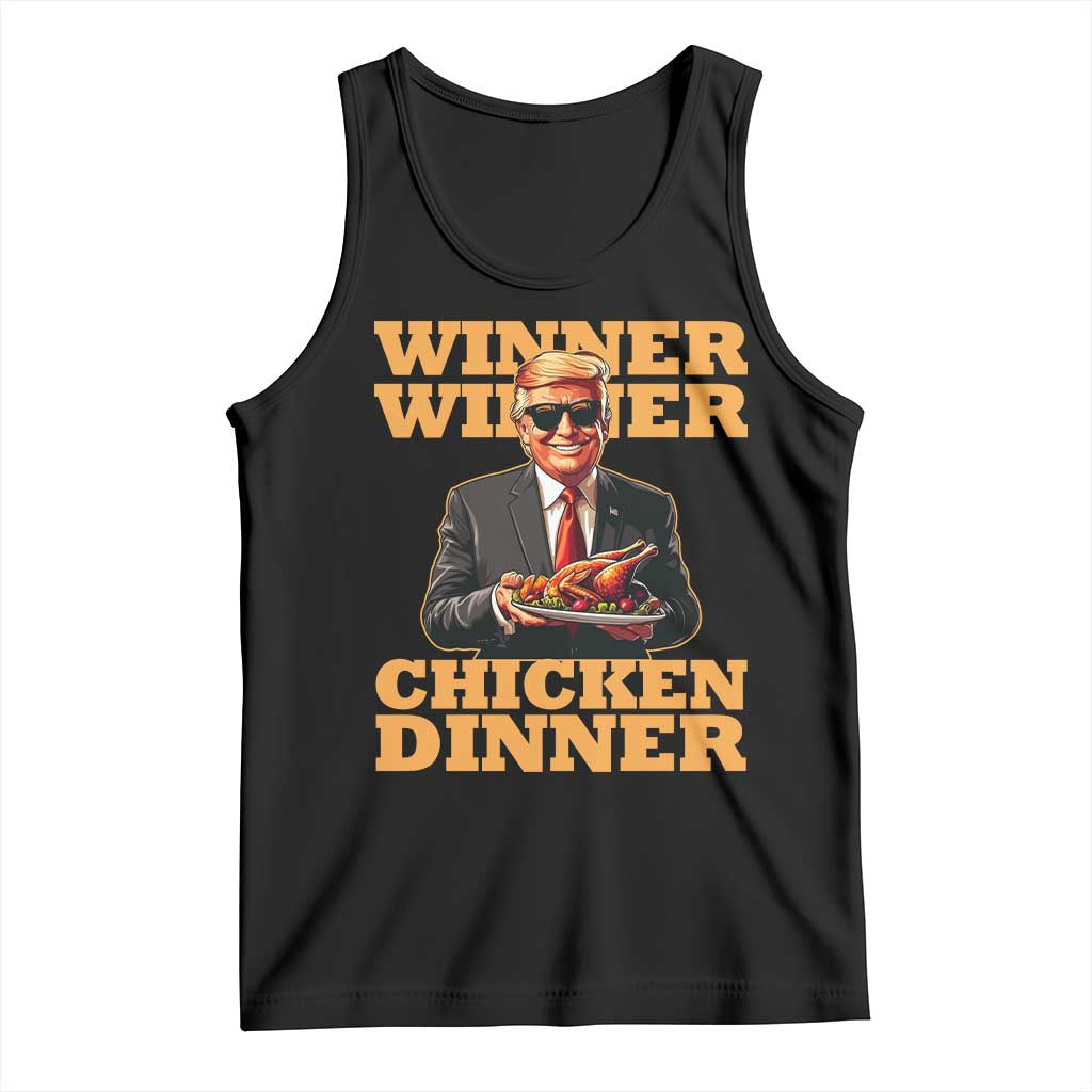 Trump Won 2024 Winner Tank Top Funny Winner Chicken Dinner TS02 Black Print Your Wear