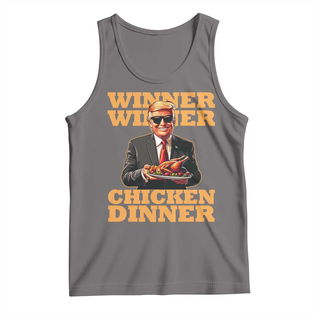 Trump Won 2024 Winner Tank Top Funny Winner Chicken Dinner TS02 Deep Heather Print Your Wear