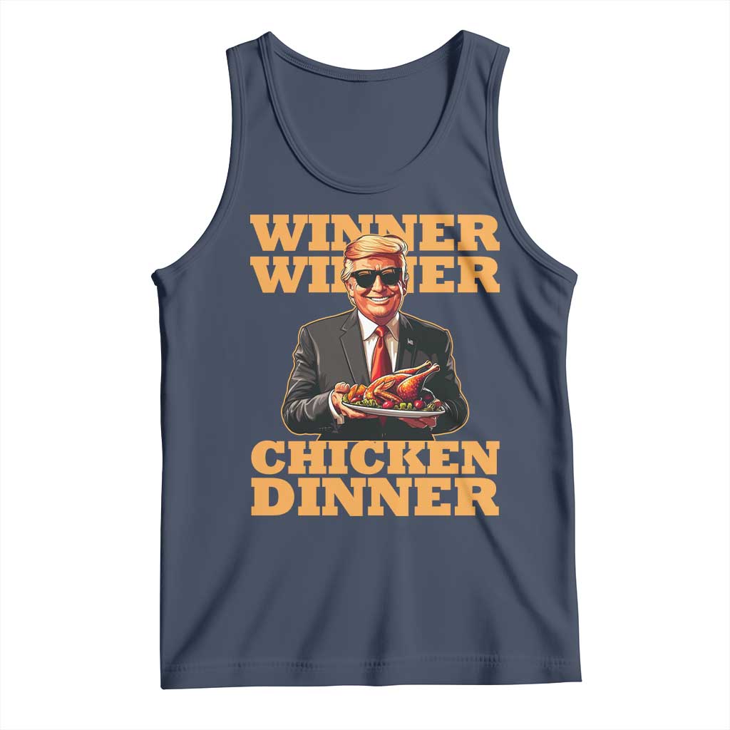 Trump Won 2024 Winner Tank Top Funny Winner Chicken Dinner TS02 Navy Print Your Wear