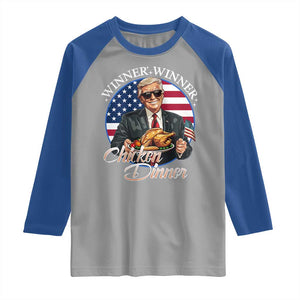Trump Won 2024 Winner Raglan Shirt Funny Winner Chicken Dinner American Flag TS02 Sport Gray Royal Print Your Wear