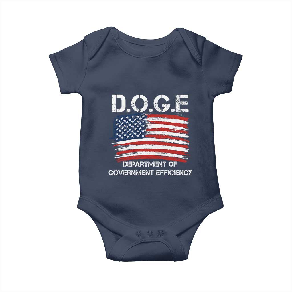 Trump Elon 2024 Baby Onesie D.O.G.E Department Of Government Efficiency DOGE TS02 Navy Print Your Wear