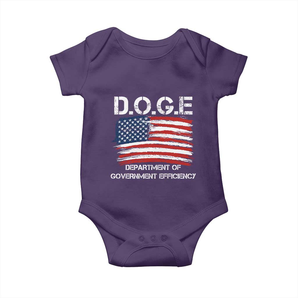 Trump Elon 2024 Baby Onesie D.O.G.E Department Of Government Efficiency DOGE TS02 Purple Print Your Wear