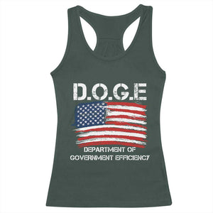 Trump Elon 2024 Racerback Tank Top D.O.G.E Department Of Government Efficiency DOGE TS02 Dark Forest Green Print Your Wear