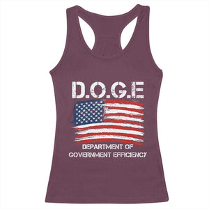 Trump Elon 2024 Racerback Tank Top D.O.G.E Department Of Government Efficiency DOGE TS02 Maroon Print Your Wear