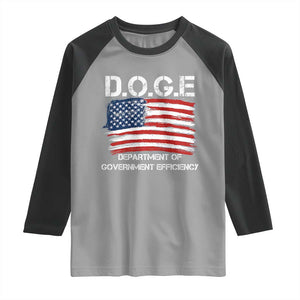 Trump Elon 2024 Raglan Shirt D.O.G.E Department Of Government Efficiency DOGE TS02 Sport Gray Black Print Your Wear