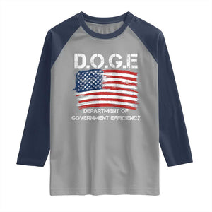 Trump Elon 2024 Raglan Shirt D.O.G.E Department Of Government Efficiency DOGE TS02 Sport Gray Navy Print Your Wear