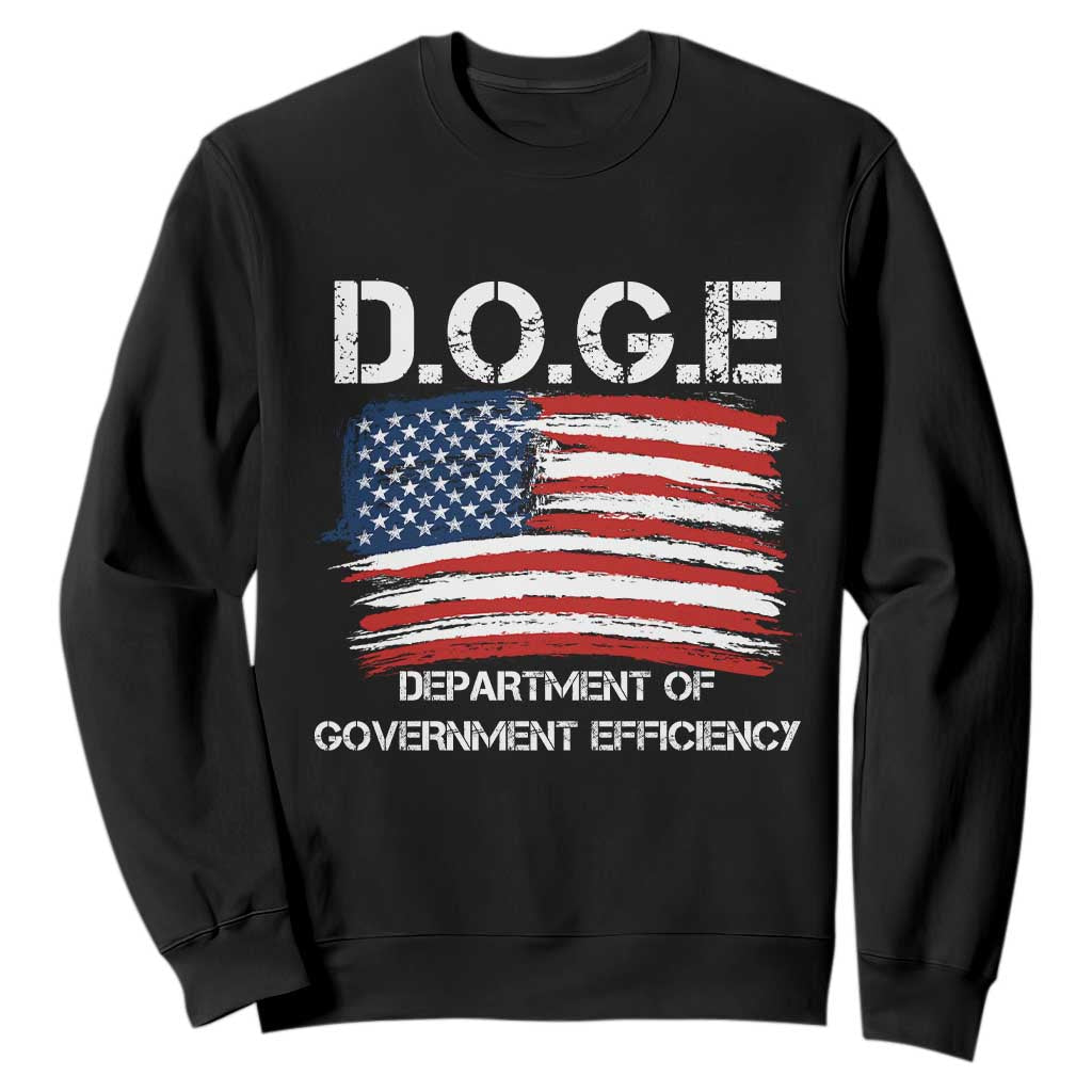 Trump Elon 2024 Sweatshirt D.O.G.E Department Of Government Efficiency DOGE TS02 Black Print Your Wear