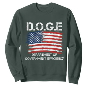 Trump Elon 2024 Sweatshirt D.O.G.E Department Of Government Efficiency DOGE TS02 Dark Forest Green Print Your Wear