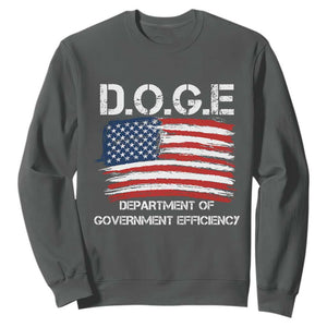 Trump Elon 2024 Sweatshirt D.O.G.E Department Of Government Efficiency DOGE TS02 Dark Heather Print Your Wear