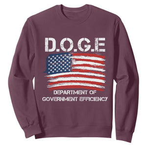 Trump Elon 2024 Sweatshirt D.O.G.E Department Of Government Efficiency DOGE TS02 Maroon Print Your Wear